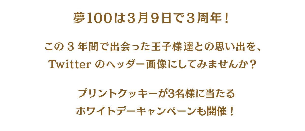 ホワイトデー メモリアルフォトメーカー 夢王国と眠れる100人の王子様